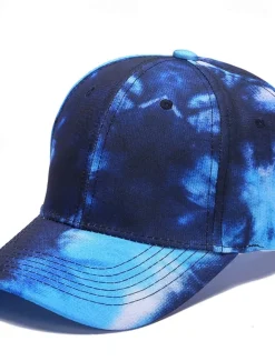 Men's Baseball Cap Sun Hat Trucker Hat White Blue Cotton Adjustable Fashion Daily Wear Festival Tie Dye Casual / Daily