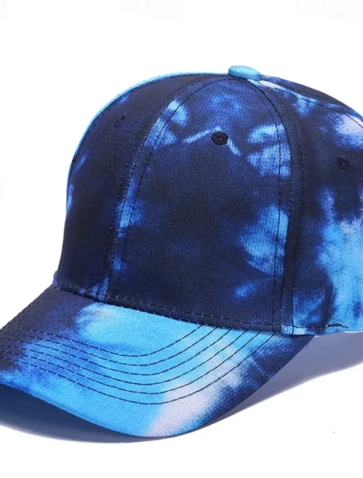 Men's Baseball Cap Sun Hat Trucker Hat White Blue Cotton Adjustable Fashion Daily Wear Festival Tie Dye Casual / Daily