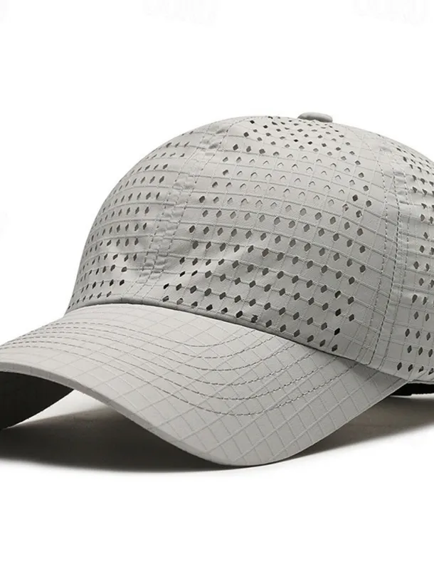 Men's Baseball Cap Sun Hat Trucker Hat Black White Polyester Fashion Casual Street Daily Plain Adjustable Sunscreen Breathable