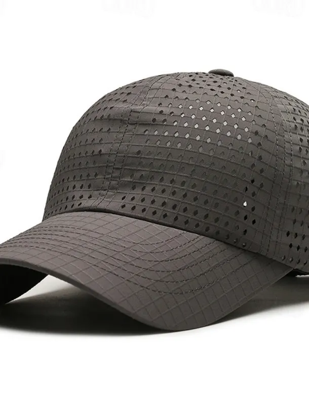 Men's Baseball Cap Sun Hat Trucker Hat Black White Polyester Fashion Casual Street Daily Plain Adjustable Sunscreen Breathable