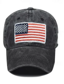 Men's Baseball Cap Sun Hat Trucker Hat Black Yellow Cotton Embroidered Fashion Casual Street Daily American US Flag Adjustable Sunscreen Breathable