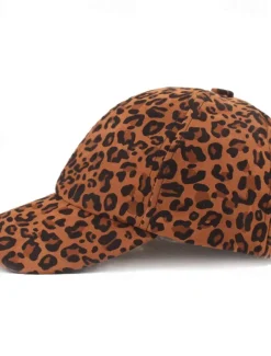 Men's Baseball Cap White Brown Cotton Print Streetwear Stylish Casual Daily Outdoor clothing Holiday Cheetah Print Zebra Print Sunscreen