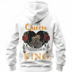 Men's Basic Sporty Basic Rose Skull Black White Carnival Performance Party Hooded Fall Winter Clothing Apparel Designer Other Prints S M L