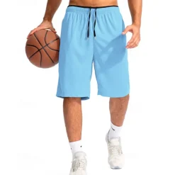 Men's Basketball Shorts Casual Shorts Mesh Shorts Athletic Short Pocket Drawstring Elastic Waist Plain Comfort Breathable Short Outdoor Vacation Sport Casual Black White
