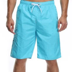 Men's Bathing Suit Board Shorts Swim Shorts Swim Trunks Bermuda shorts Pocket Drawstring with Mesh lining Solid Color Quick Dry Short Casual Holiday Beach Stylish Classic Style Black Navy Blue