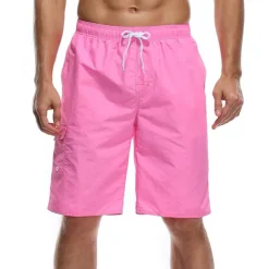 Men's Bathing Suit Board Shorts Swim Shorts Swim Trunks Bermuda shorts Pocket Drawstring with Mesh lining Solid Color Quick Dry Short Casual Holiday Beach Stylish Classic Style Black Navy Blue