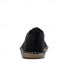 Men's Beige Canvas Lace-Up Espadrille Shoes with Jute Rope Sole – Comfortable Summer Casual Footwear