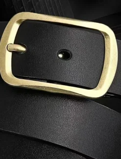 Men's Belt Faux Leather Belt Casual Belt Waist Belt Black Brown Alloy Durable Adjustable Plain Outdoor Daily