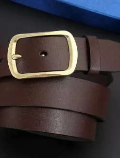 Men's Belt Faux Leather Belt Casual Belt Waist Belt Black Brown Alloy Durable Adjustable Plain Outdoor Daily