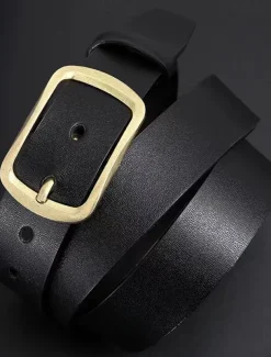 Men's Belt Faux Leather Belt Casual Belt Waist Belt Black Brown Alloy Durable Adjustable Plain Outdoor Daily