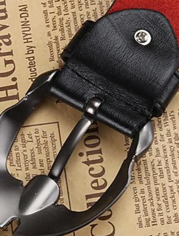 Men's Belt Faux Leather Belt Frame Buckle Black Brown Faux Leather Leather Active Fashion Work Tribal