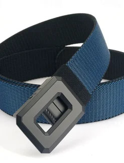 Men's Belt Nylon Belt Reversible Belt Waist Belt Red Kakhi Alloy Durable Adjustable Plain Outdoor Daily