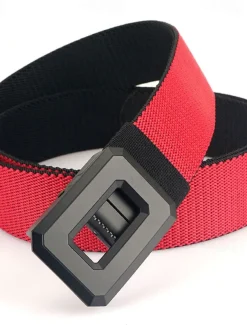 Men's Belt Nylon Belt Reversible Belt Waist Belt Red Kakhi Alloy Durable Adjustable Plain Outdoor Daily