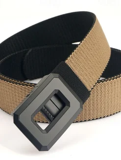 Men's Belt Nylon Belt Reversible Belt Waist Belt Red Kakhi Alloy Durable Adjustable Plain Outdoor Daily