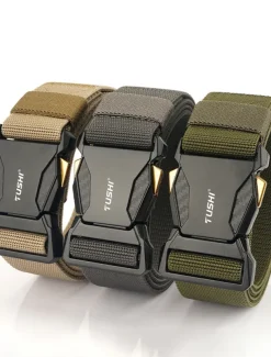 Men's Belt Tactical Belt Nylon Web Work Belt Black Royal Blue Nylon Military Army Plain Daily Wear Going out Weekend