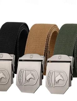 Men's Belt Tactical Belt Nylon Web Work Belt Black Ginger Straw Military Army Plain Daily Wear Going out Weekend