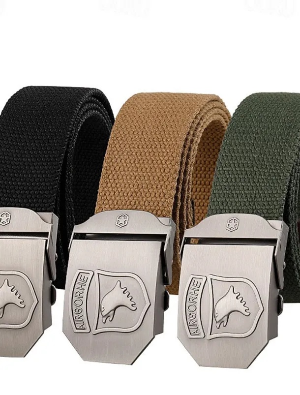 Men's Belt Tactical Belt Nylon Web Work Belt Black Ginger Straw Military Army Plain Daily Wear Going out Weekend