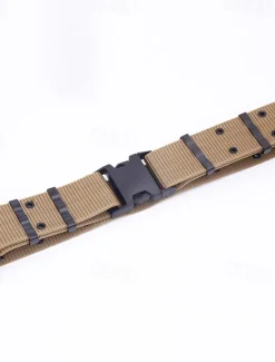 Men's Belt Tactical Belt Nylon Web Work Belt Black Brown Straw Military Army Plain Daily Wear Going out Weekend
