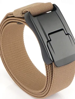 Men's Belt Tactical Belt Waist Belt Black Kakhi Polyester Alloy Durable Adjustable Plain Outdoor Daily