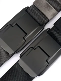 Men's Belt Tactical Belt Waist Belt Black Kakhi Polyester Alloy Durable Adjustable Plain Outdoor Daily
