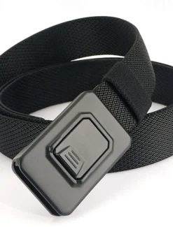 Men's Belt Tactical Belt Waist Belt Black Kakhi Alumium Alloy Durable Adjustable Plain Outdoor Daily