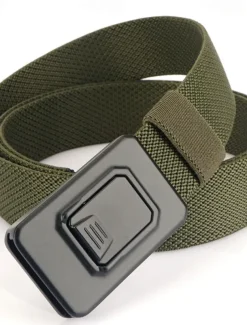 Men's Belt Tactical Belt Waist Belt Black Kakhi Alumium Alloy Durable Adjustable Plain Outdoor Daily