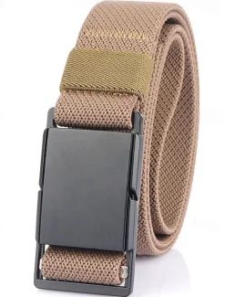 Men's Belt Tactical Belt Waist Belt Black Kakhi Polyester Alloy Durable Adjustable Plain Outdoor Daily