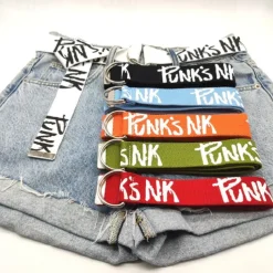 Men's Belt Waist Belt Black White Canvas Alloy Durable Adjustable Letter Outdoor Daily