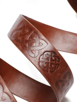 Men's Belt Waist Belt Black Brown PU Retro Adjustable Plain Outdoor Daily