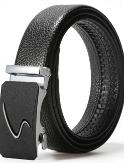 Men's Belt Waist Belt Silver Black Alloy Durable Adjustable Plain Outdoor Daily