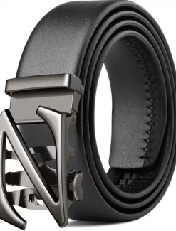 Men's Belt Waist Belt Silver Black PU Alloy Durable Adjustable Plain Outdoor Daily