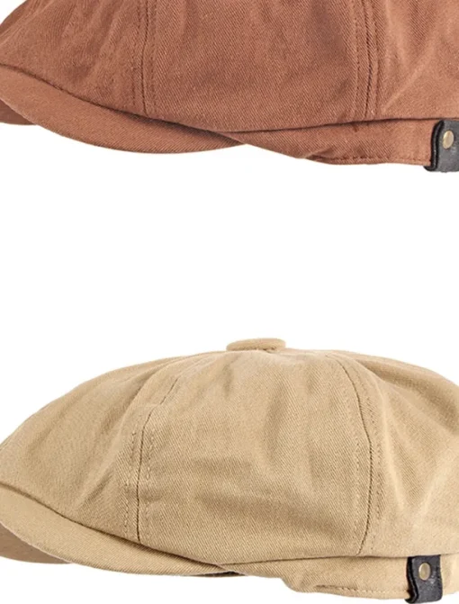 Men's Beret Hat Newsboy Cap Black Brown Cotton Adjustable Buckle Simple 1920s Fashion Holiday Street Dailywear Weekend Pure Color Portable Comfort Fashion