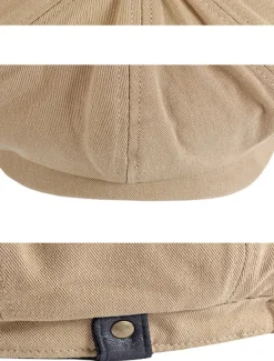 Men's Beret Hat Newsboy Cap Black Brown Cotton Adjustable Buckle Simple 1920s Fashion Holiday Street Dailywear Weekend Pure Color Portable Comfort Fashion