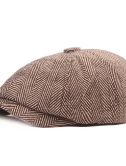 Men's Beret Hat Newsboy Hat Tweed Cap khaki Light Grey Cotton Streetwear Stylish 1920s Fashion Outdoor Daily Going out Graphic Prints Warm
