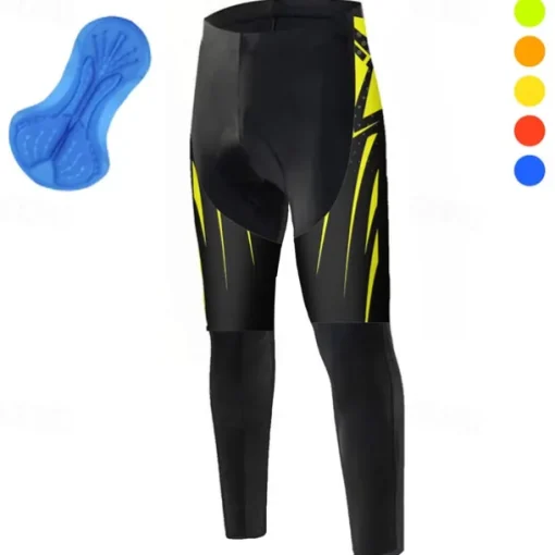 Men's Bike Pants Bike Bottoms Mountain Bike MTB Road Bike Cycling Sports Graphic 3D Pad Breathable Quick Dry Moisture Wicking Yellow Red Polyester Spandex Clothing Apparel Bike Wear
