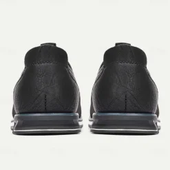 Men's Black Casual Sneakers with Textured Upper and Multi-Color Midsole – Stylish Everyday Lace-Up Shoes for Casual Wear