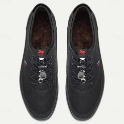 Men's Black Casual Sneakers with Textured Upper and Multi-Color Midsole – Stylish Everyday Lace-Up Shoes for Casual Wear