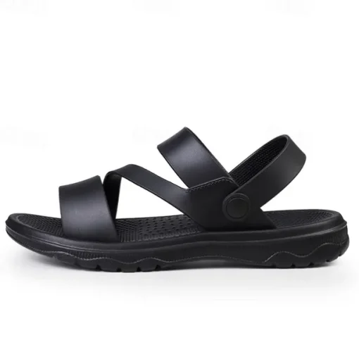 Men's Black Comfort Sandals – Adjustable Straps, Non-Slip Sole, Casual and Durable Footwear for Everyday Wear