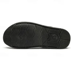 Men's Black Leather Sandals with Adjustable Strap, Stylish Cross-Design for Casual, Outdoor and Summer Wear