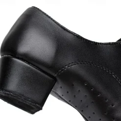 Men's Black Patent Leather Dance Shoes with Lace-Up Design – Comfortable Ballroom & Social Dance Shoes with Low Heel and Soft Suede Sole