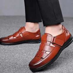 Men's Black Sandals with Multiple Straps and Comfortable Sole for Summer and Casual Wear