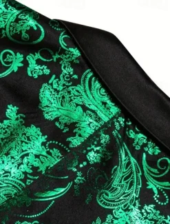 Men's Blazer Business Cocktail Party Wedding Party Party Spring & Fall Polyester Bronzing Pocket Buttons Comfortable Single Breasted Blazer Red Blue Purple Gold