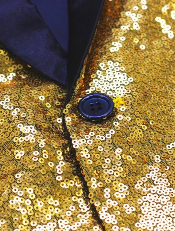 Men's Blazer Jacket Blazer Shawl Collar Party Sparkle Casual Solid Colored Silver Black Wine Regular Fit Single Breasted One-button