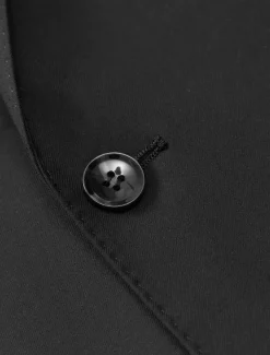 Men's Blazer Jacket School Formal Wedding Elegant Warm Fall Winter Wool Solid Color Single Breasted One-button Blazer Black