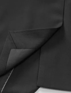 Men's Blazer Jacket School Formal Wedding Elegant Warm Fall Winter Wool Solid Color Single Breasted One-button Blazer Black