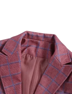 Men's Blazer Jacket Sport Coat Casual Wine Blue Regular Fit