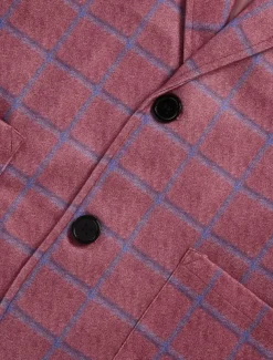 Men's Blazer Jacket Sport Coat Casual Wine Blue Regular Fit