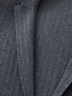 Men's Blazer Jacket Sweater Coat School Formal Wedding Elegant Warm Spring Fall Wool Nylon Solid Color Jacquard Multiple Pockets Comfy Single Breasted Two-button Blazer Black Dark Grey Army Green