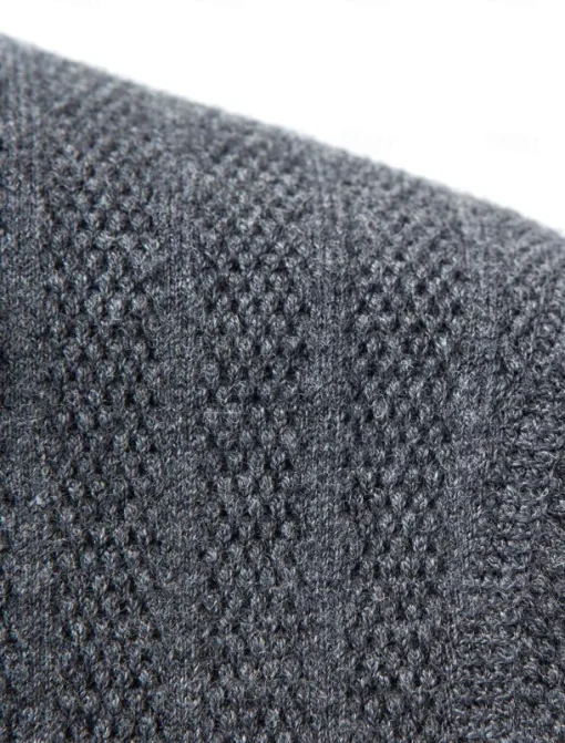 Men's Blazer Jacket Sweater Coat School Formal Wedding Elegant Warm Spring Fall Wool Nylon Solid Color Jacquard Multiple Pockets Comfy Single Breasted Two-button Blazer Black Dark Grey Army Green