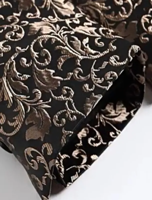 Men's Blazer Jacket Tuxedo Shawl Collar Party Luxury Jacquard Blazer Blue khaki Standard Fit Single Breasted One-button